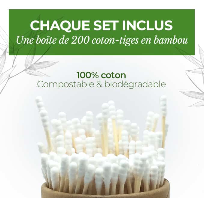 200 bâtonnets coton tige biodégradable