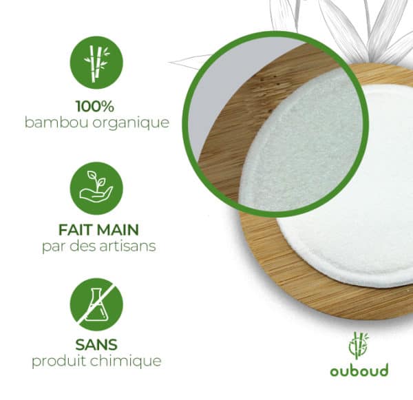 Tampons Démaquillants fibre de bambou丨disques coton demaquillant lavable丨16pcs+  2 Sac de lavage丨Matériau en fibre de bambou souple 丨Lavable et réutilisable丨Anti-bactéries丨Emballage  biodégradable : : Beauté et Parfum